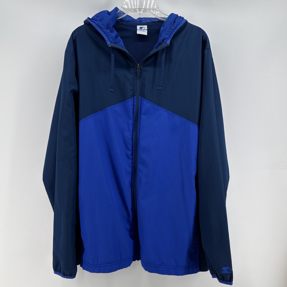 Vintage Starter Track Jacket Mens Size 2XL (50-52) Navy Blue Mesh Lining Pockets